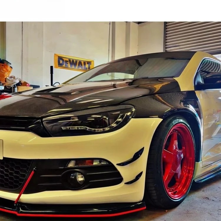 For VW Scirocco 2008-2017 Customized Carbon Fiber Hood Clear Coated